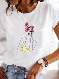 Osalinda - T-shirt stylé aux motifs d'été extravagants