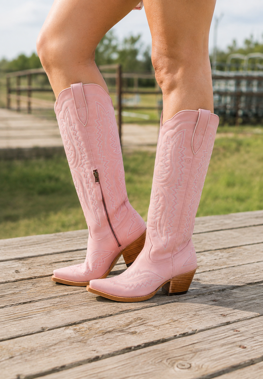 Hohe Cowboystiefel für Damen mit Stickereien – Annelie
