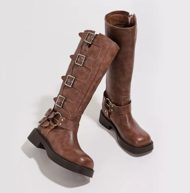Rihana - Bottes Mollets Larges à Talons
