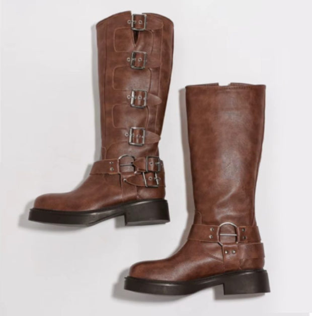 Rihana - Bottes Mollets Larges à Talons