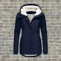 CAMILA - Manteau plissé en coton avec capuche