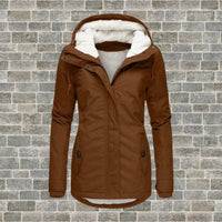 CAMILA - Manteau plissé en coton avec capuche