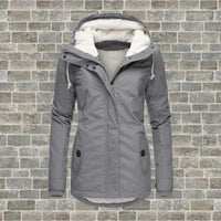 CAMILA - Manteau plissé en coton avec capuche