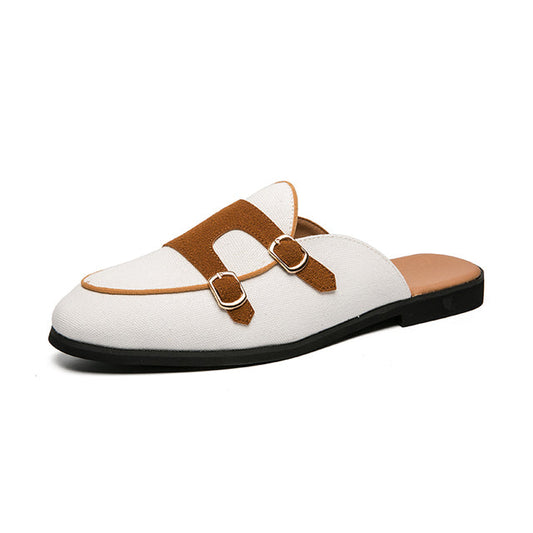 Nolan - Modern mules with buckles in a two-Couleur look
