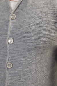 Langer Strickcardigan mit Kapuze und Knöpfen – Baptiste