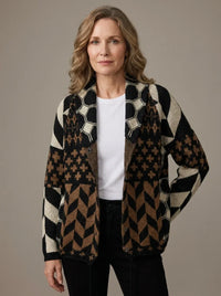 Cardigan long en maille imprimé pour femme - Nyxie