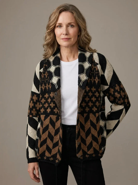Cardigan long en maille imprimé pour femme - Nyxie