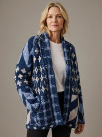 Cardigan long en maille imprimé pour femme - Nyxie