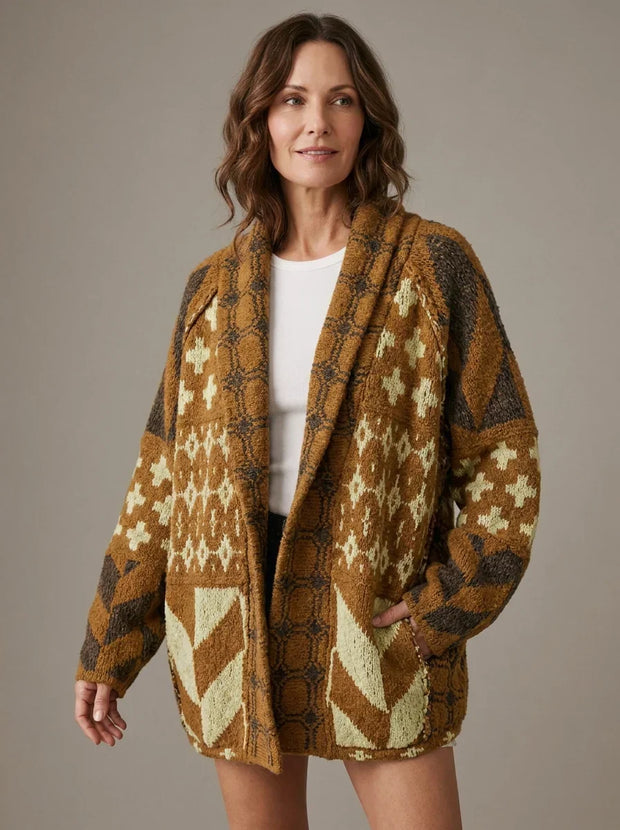 Cardigan long en maille imprimé pour femme - Nyxie
