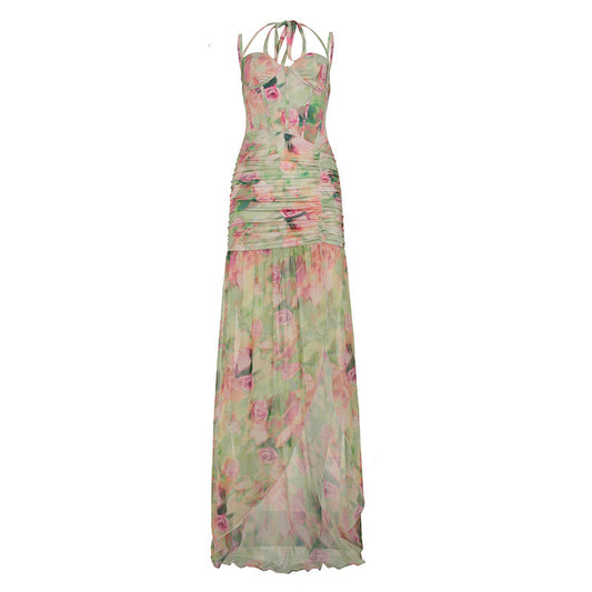 Robe longue à fleurs pour femmes, style élégant - Carla