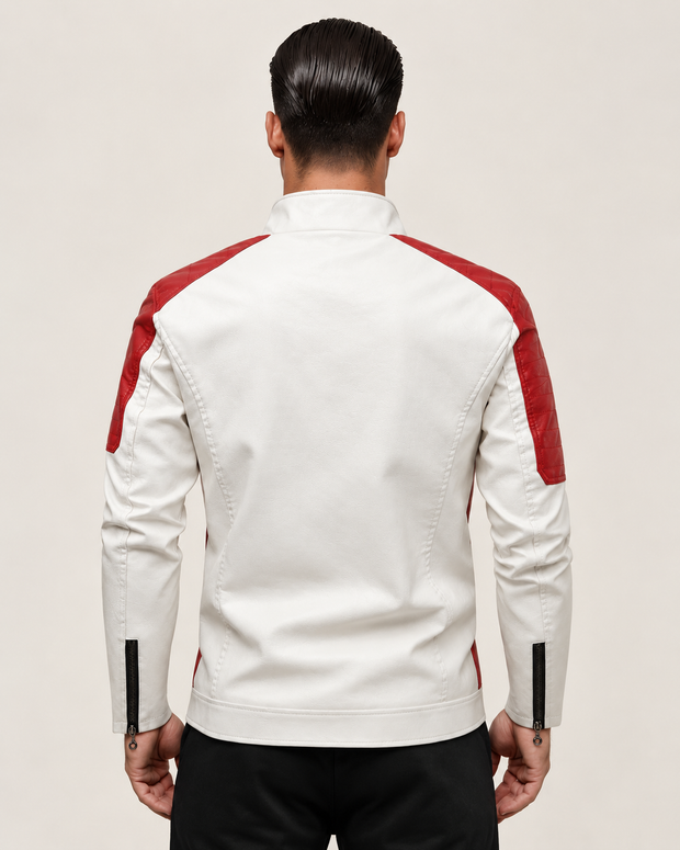 Zweifarbige Bikerjacke mit Reißverschluss – Theo