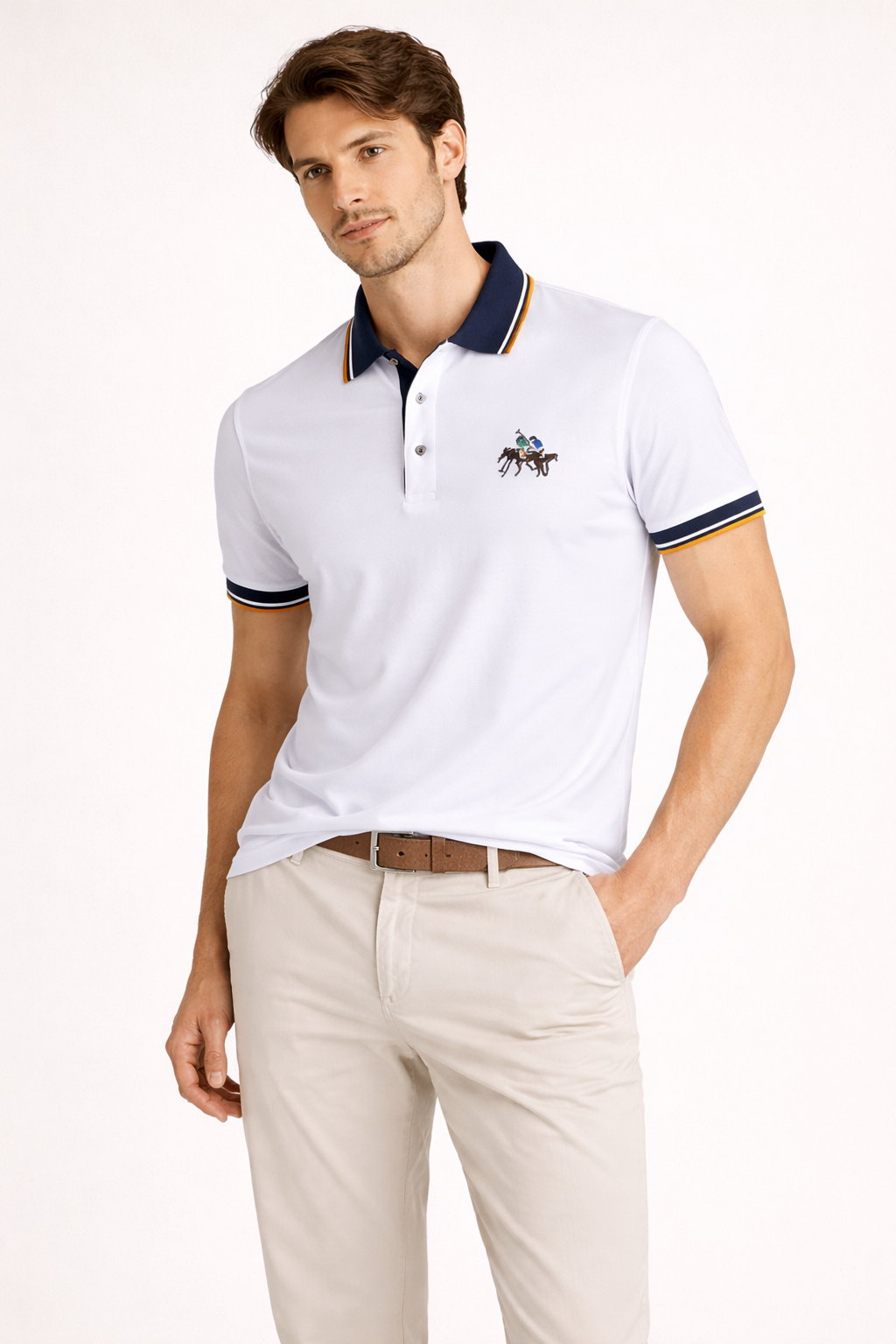 Herren Kurzarm-Poloshirt klassischer Kragen Knöpfe lässig Sommer - Terion