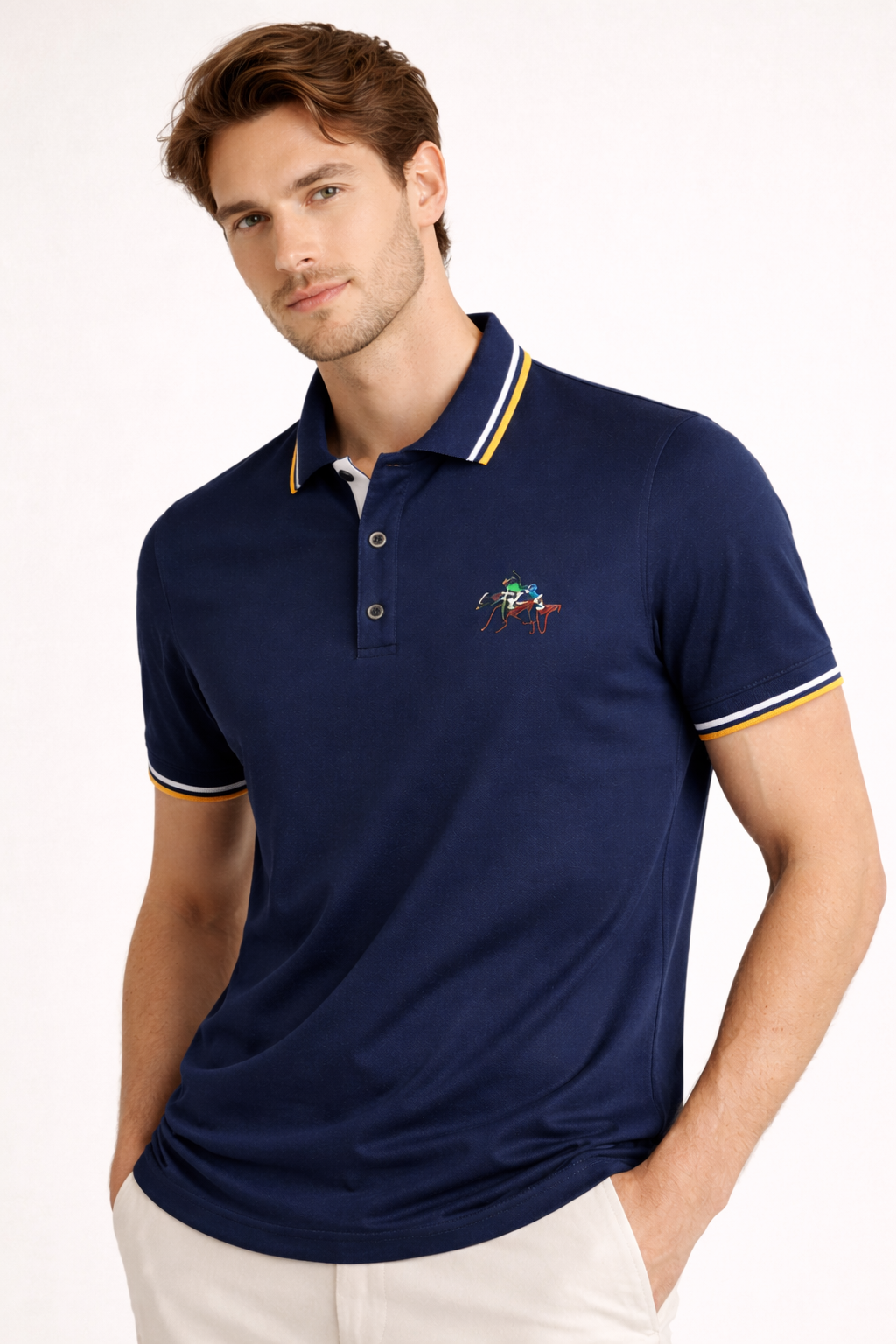 Herren Kurzarm-Poloshirt klassischer Kragen Knöpfe lässig Sommer - Terion