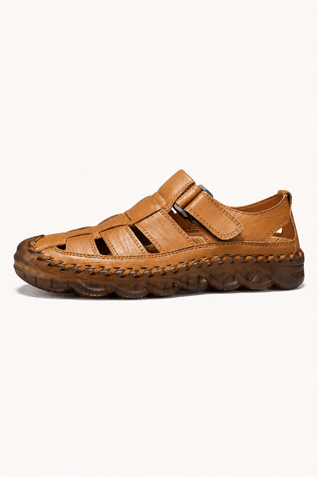 Geschlossene Herrensandalen mit Klettverschluss und dicker Sohle – Oskar