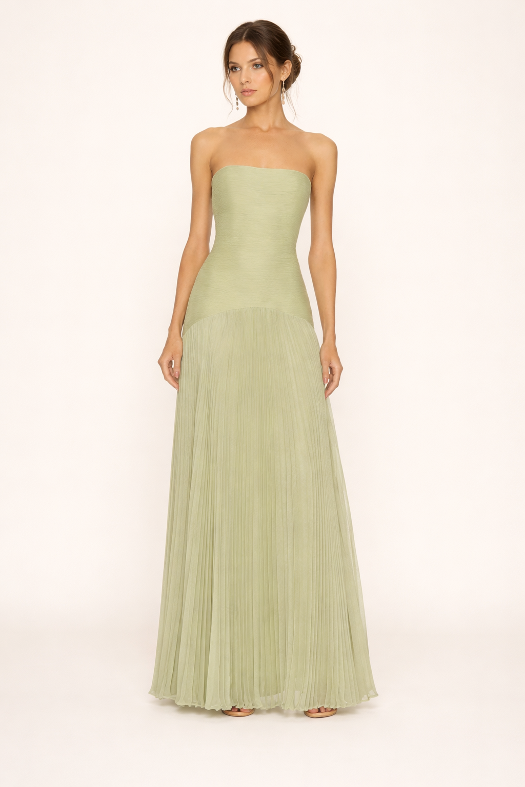 Trägerloses plissiertes Maxikleid trägerlos Frau Sommerkleid Frau - Arvella