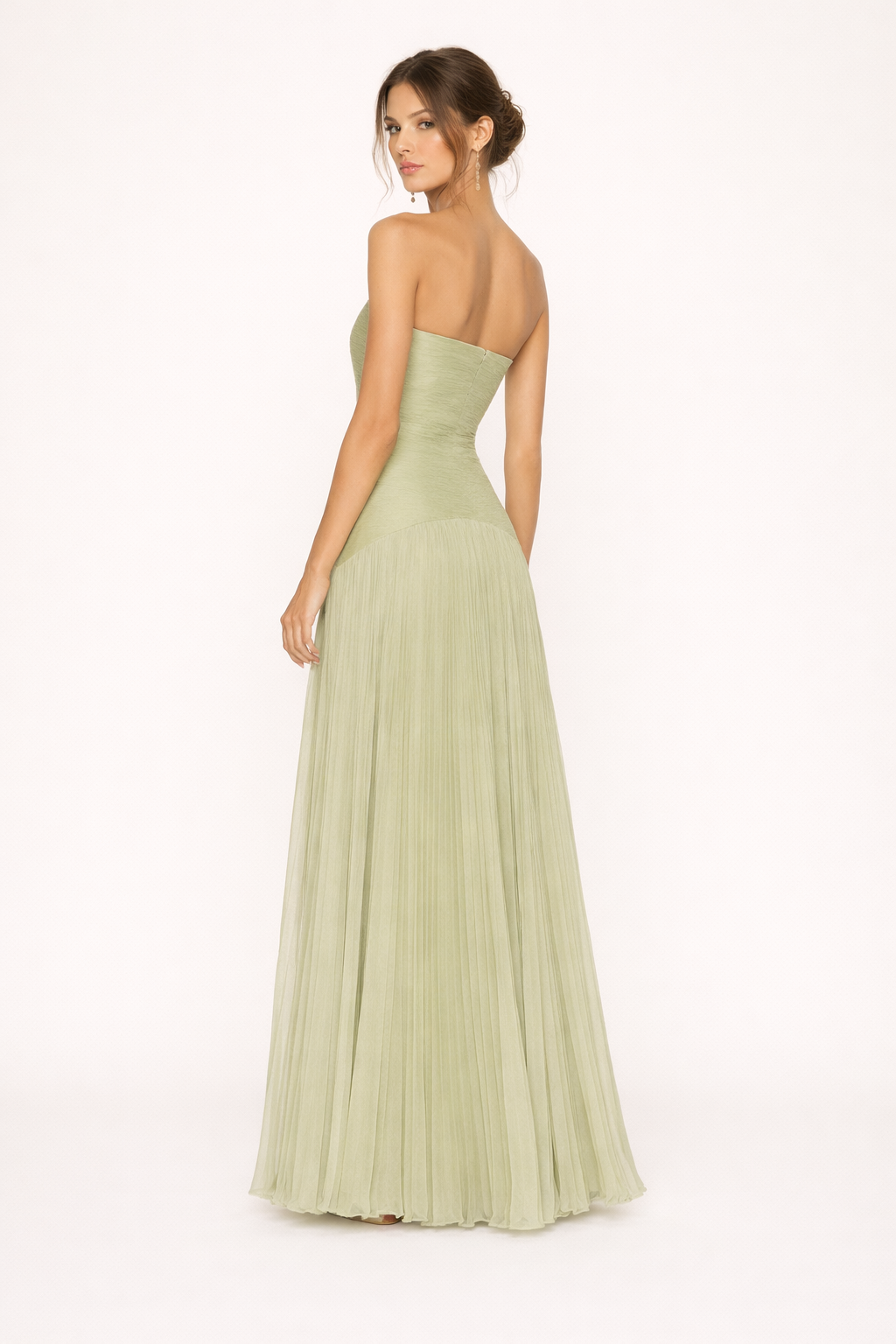 Trägerloses plissiertes Maxikleid trägerlos Frau Sommerkleid Frau - Arvella