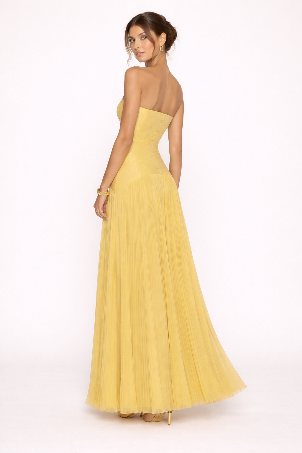 Trägerloses plissiertes Maxikleid trägerlos Frau Sommerkleid Frau - Arvella