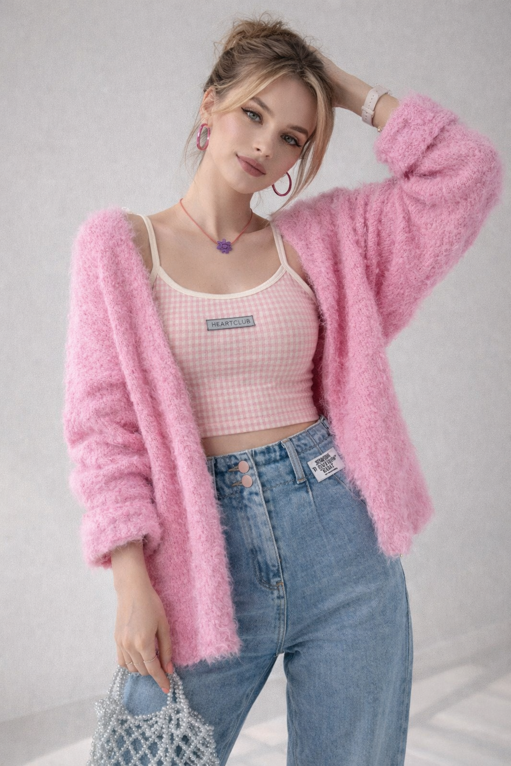 Damen Strickjacke mit V-Ausschnitt - Faelric