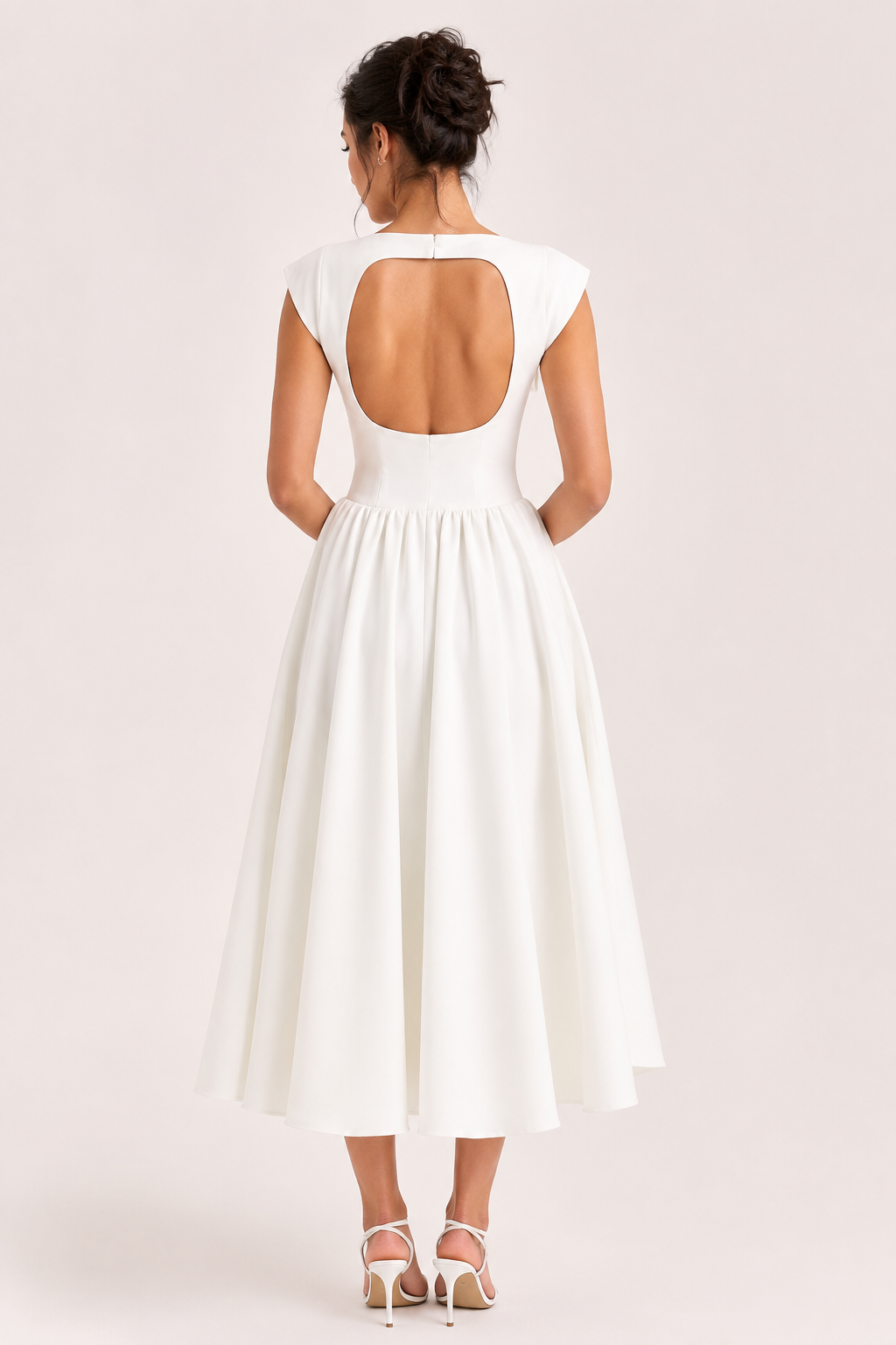 Elegantes Midi-Cocktailkleid mit weitem Rock – Alisa