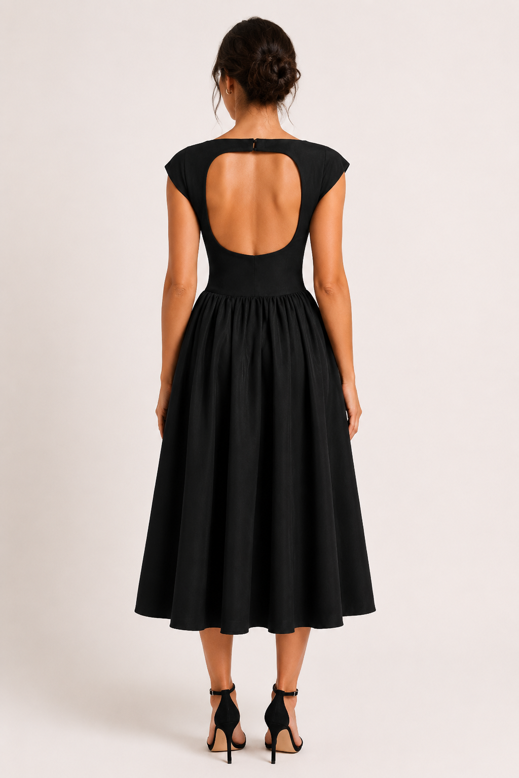 Elegantes Midi-Cocktailkleid mit weitem Rock – Alisa
