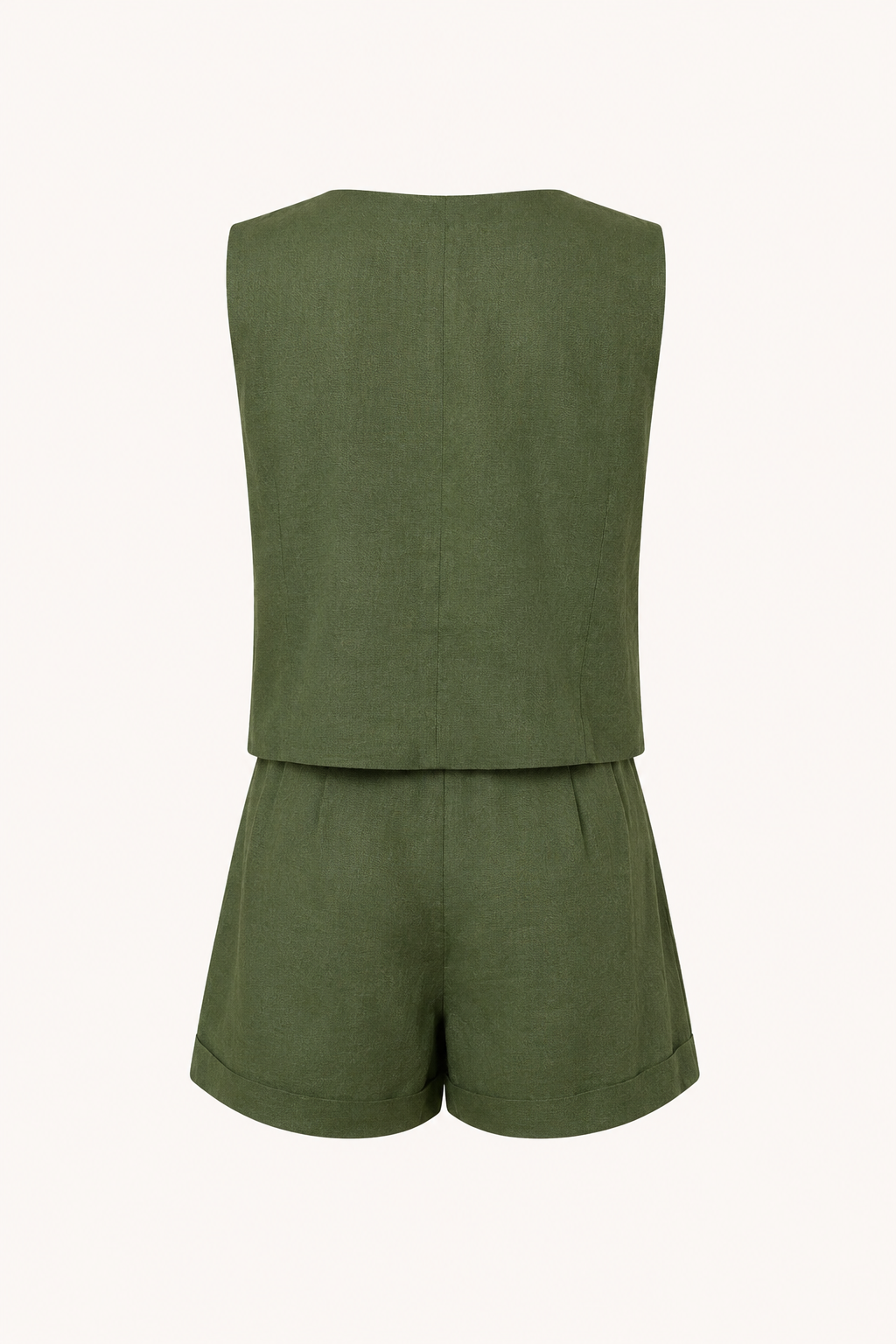 Set aus Weste und Shorts für Damen aus Leinen und Baumwolle – Rita