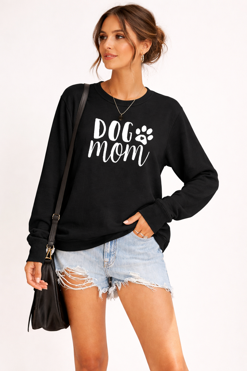 Damen Sweatshirt mit Rundhalsausschnitt und Aufdruck - Signe
