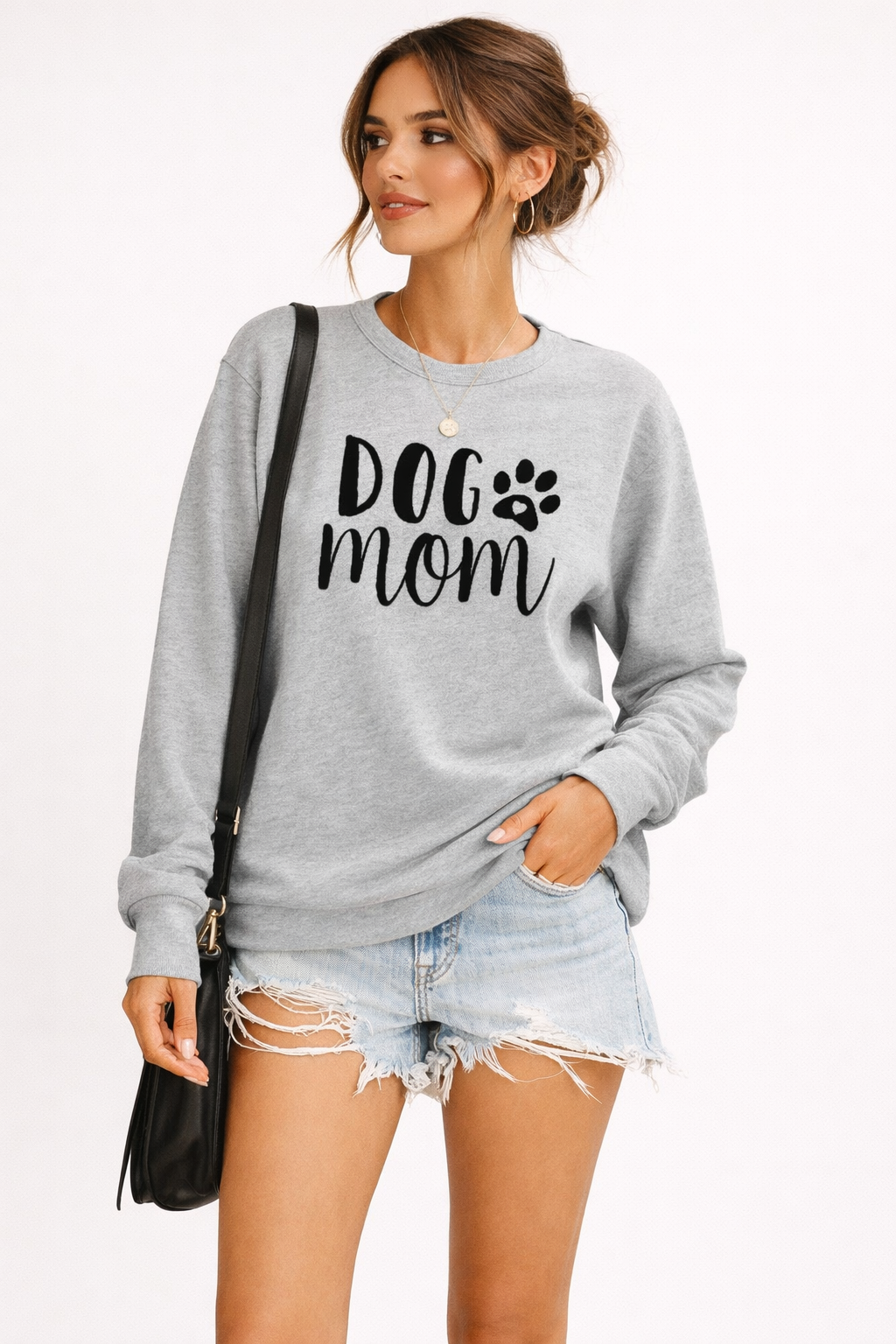 Damen Sweatshirt mit Rundhalsausschnitt und Aufdruck - Signe