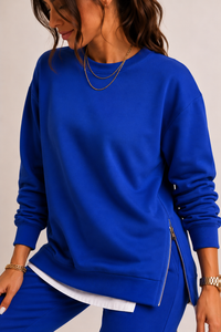 Ensemble femme composé d'un sweat à fentes latérales et d'un pantalon de jogging - Louise