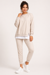Ensemble femme composé d'un sweat à fentes latérales et d'un pantalon de jogging - Louise