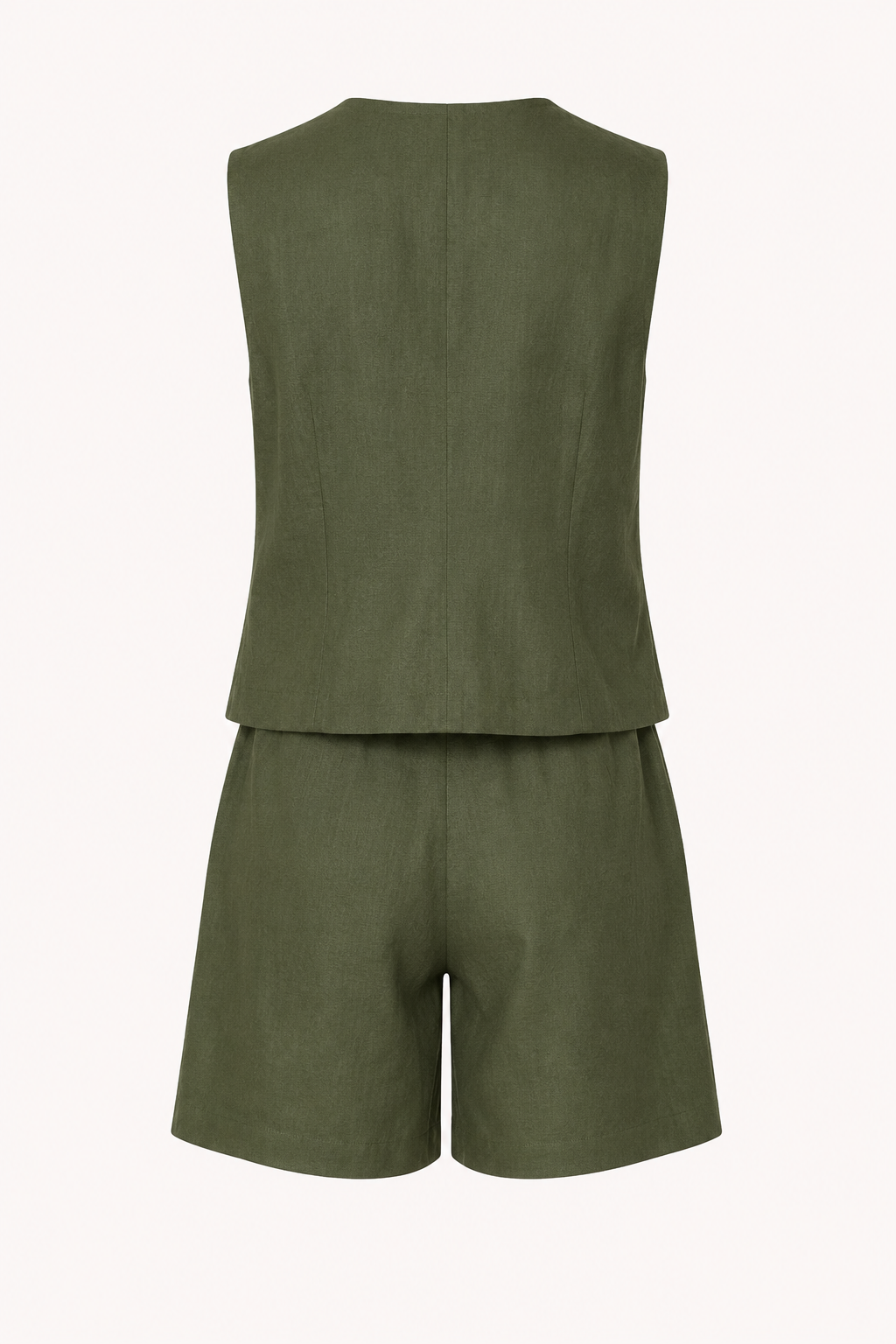 Set aus Weste und Shorts für Damen aus Leinen und Baumwolle – Lotte