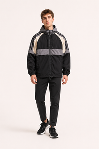 Sportliche Herrenjacke mit Kapuze und Windschutz – Adriano