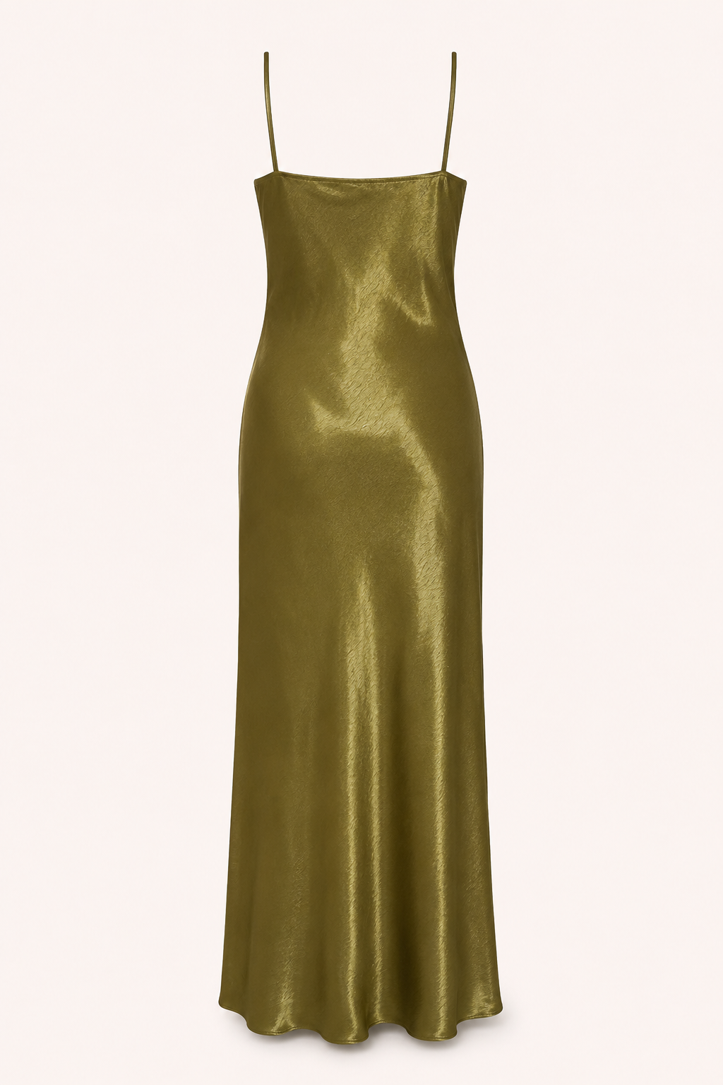 Satin-Midi-Kleid im Lingerie-Stil für Damen mit V-Ausschnitt – Leni