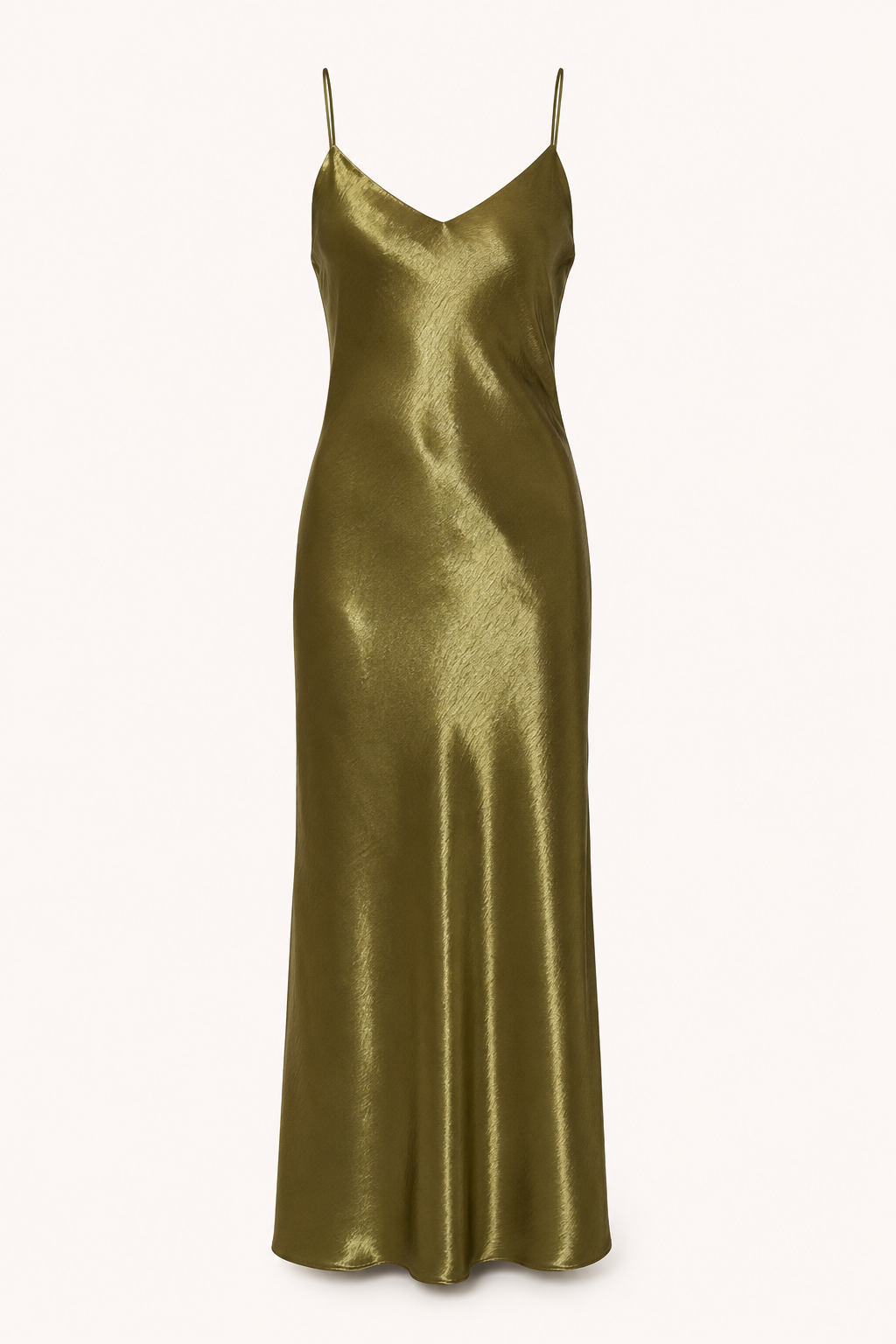 Satin-Midi-Kleid im Lingerie-Stil für Damen mit V-Ausschnitt – Leni