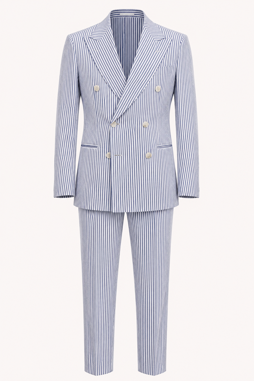 Hellblauer Herrenanzug mit Streifen im mediterranen Stil – Emil