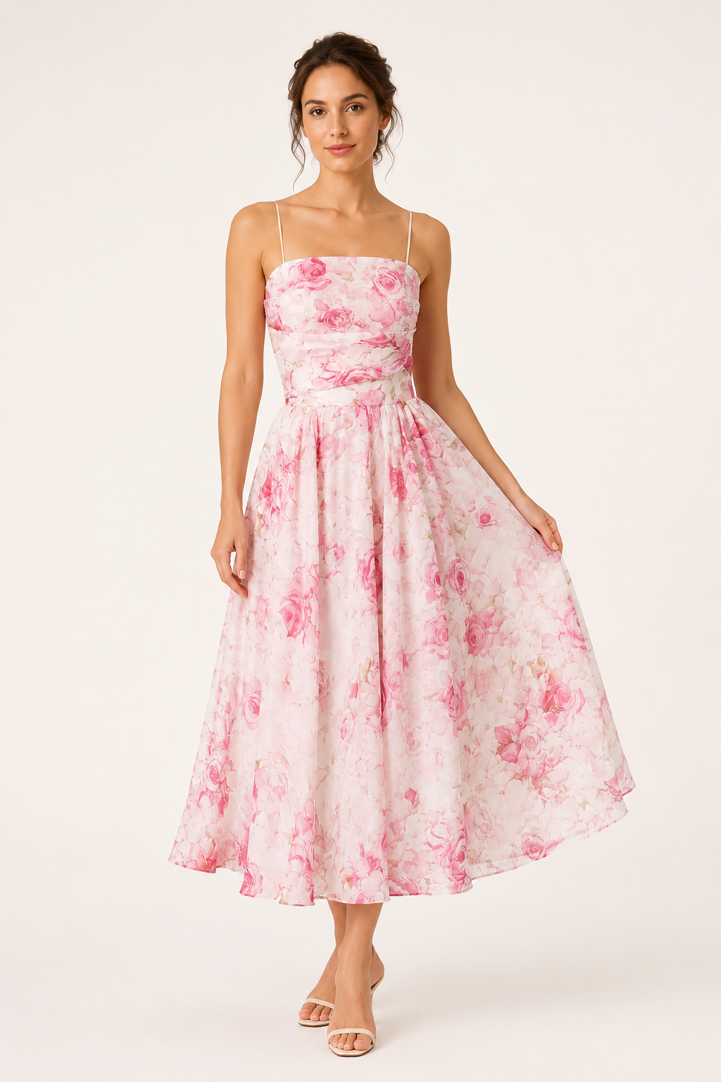 Romantisches Midikleid für Frauen mit Blumenmuster - Elira