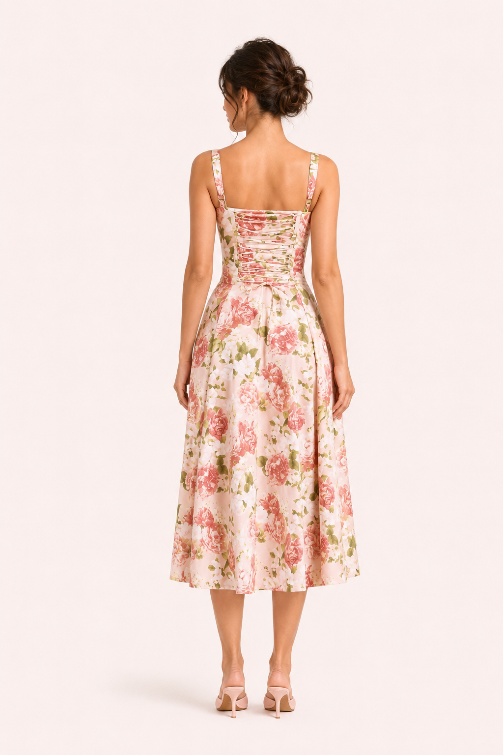 Geblümtes Midikleid mit breiten Trägern für Damen - Maren