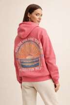 Damen-Kapuzenpullover mit Frontprint und Kängurutasche - Celira