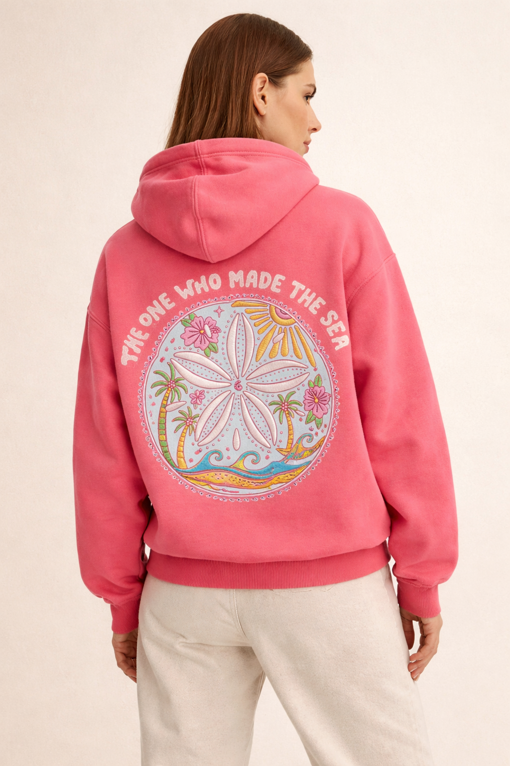 Damen-Kapuzenpullover mit Frontprint und Kängurutasche - Celira