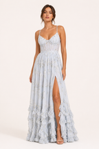 Langes elegantes geblümtes Partykleid - Elara