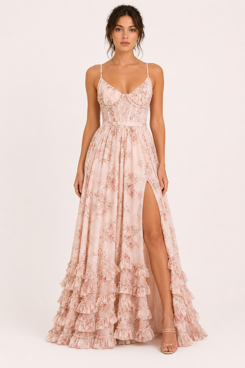 Langes elegantes geblümtes Partykleid - Elara