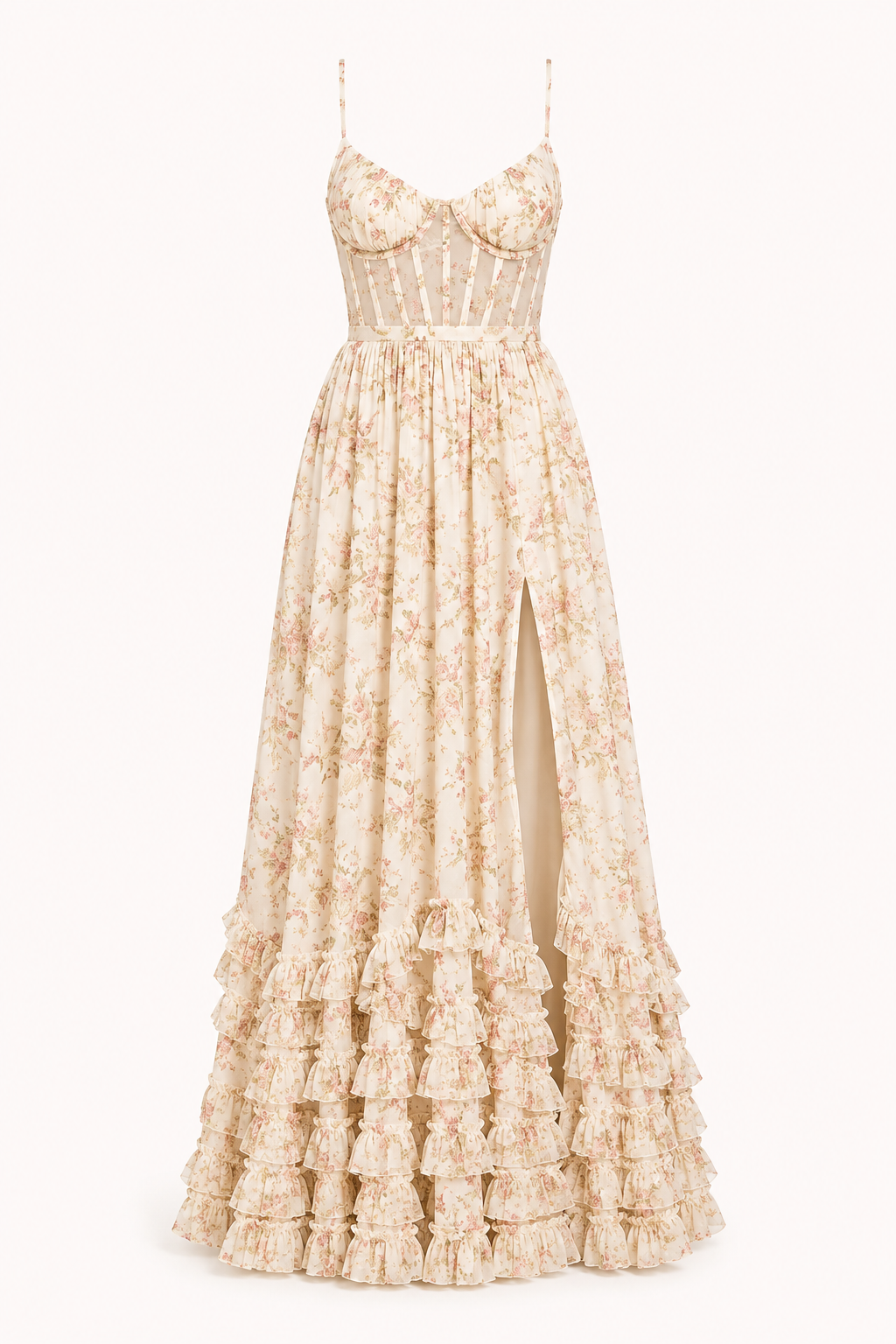 Langes elegantes geblümtes Partykleid - Elara