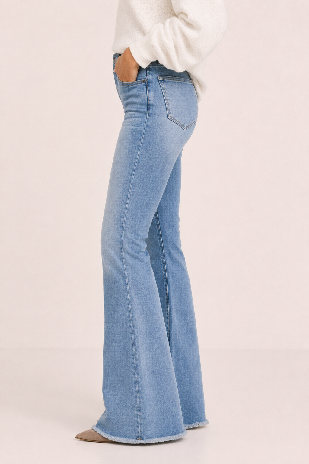 Damen-Jeans mit hoher Taille und ausgestelltem Bein – Greta