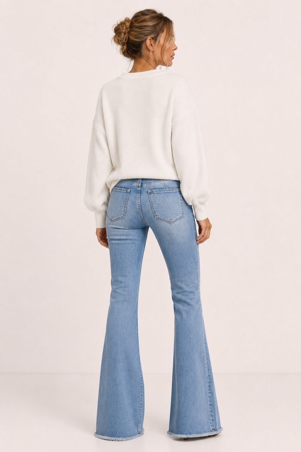 Damen-Jeans mit hoher Taille und ausgestelltem Bein – Greta