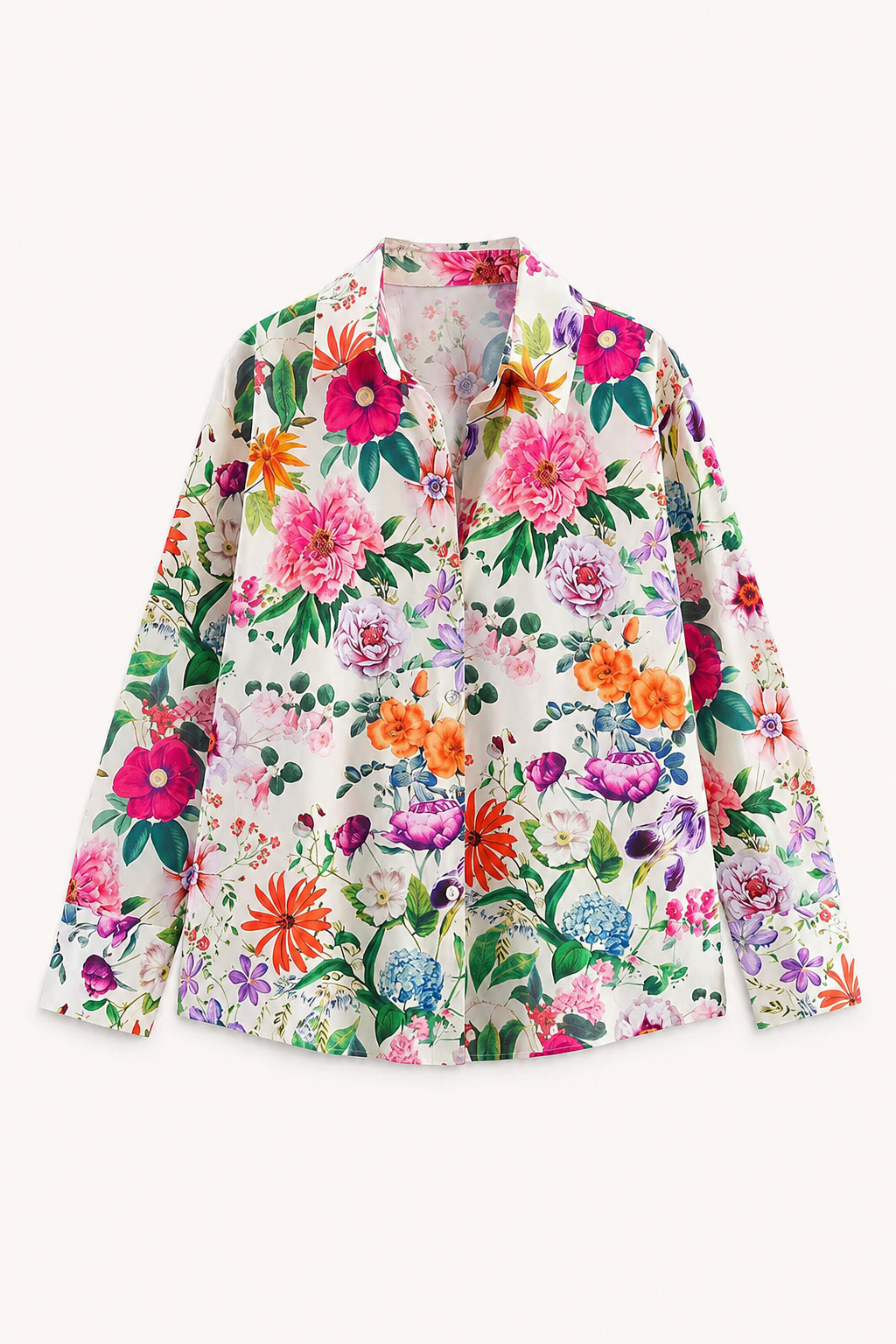 Langärmelige Damenbluse mit Blumenmuster - Katrin