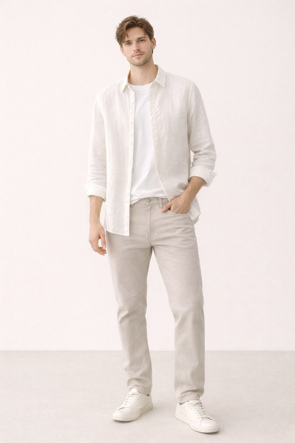 Herren Langarm Leinenhemd Sommer - Harry