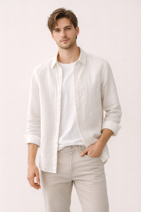 Chemise en lin à manches longues pour hommes - Harry