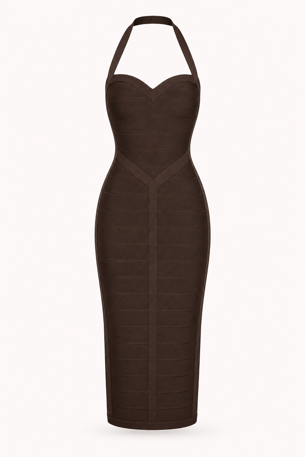 Robe bandage élégante à col licou - Erika