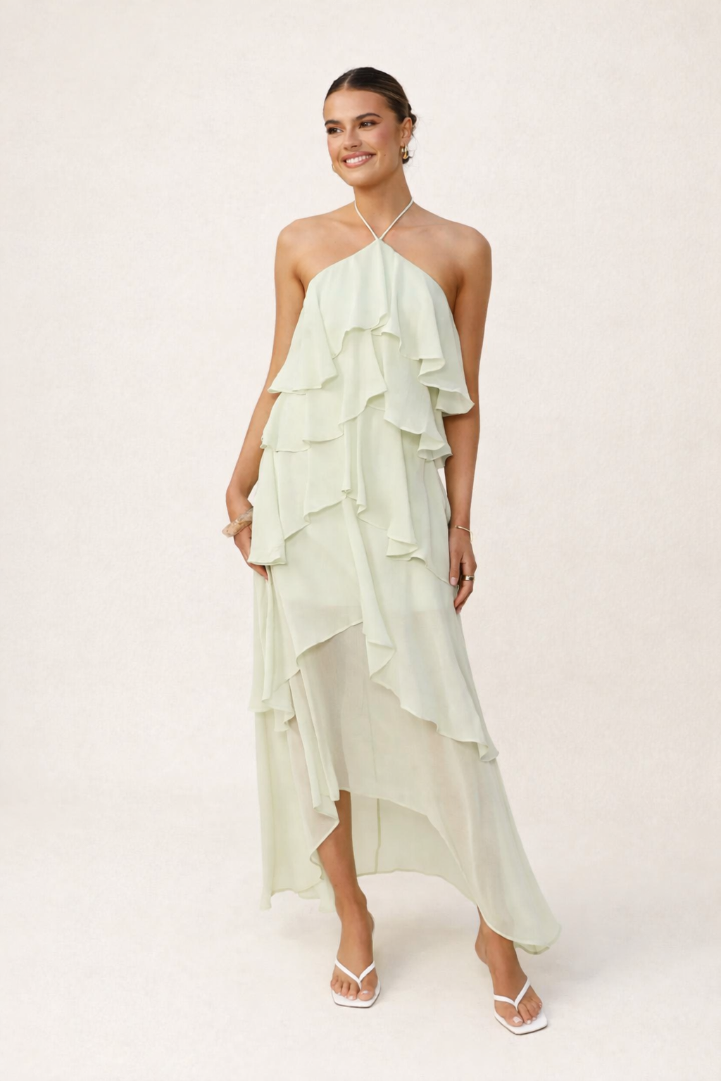 Damen Halfter langes Kleid elegantes Sommer Party Kleid - Kimberly