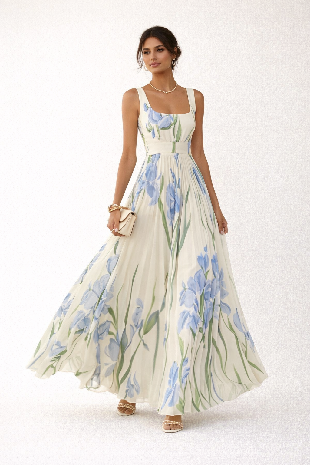 Langes geblümtes Sommerkleid für Frauen - Leonore