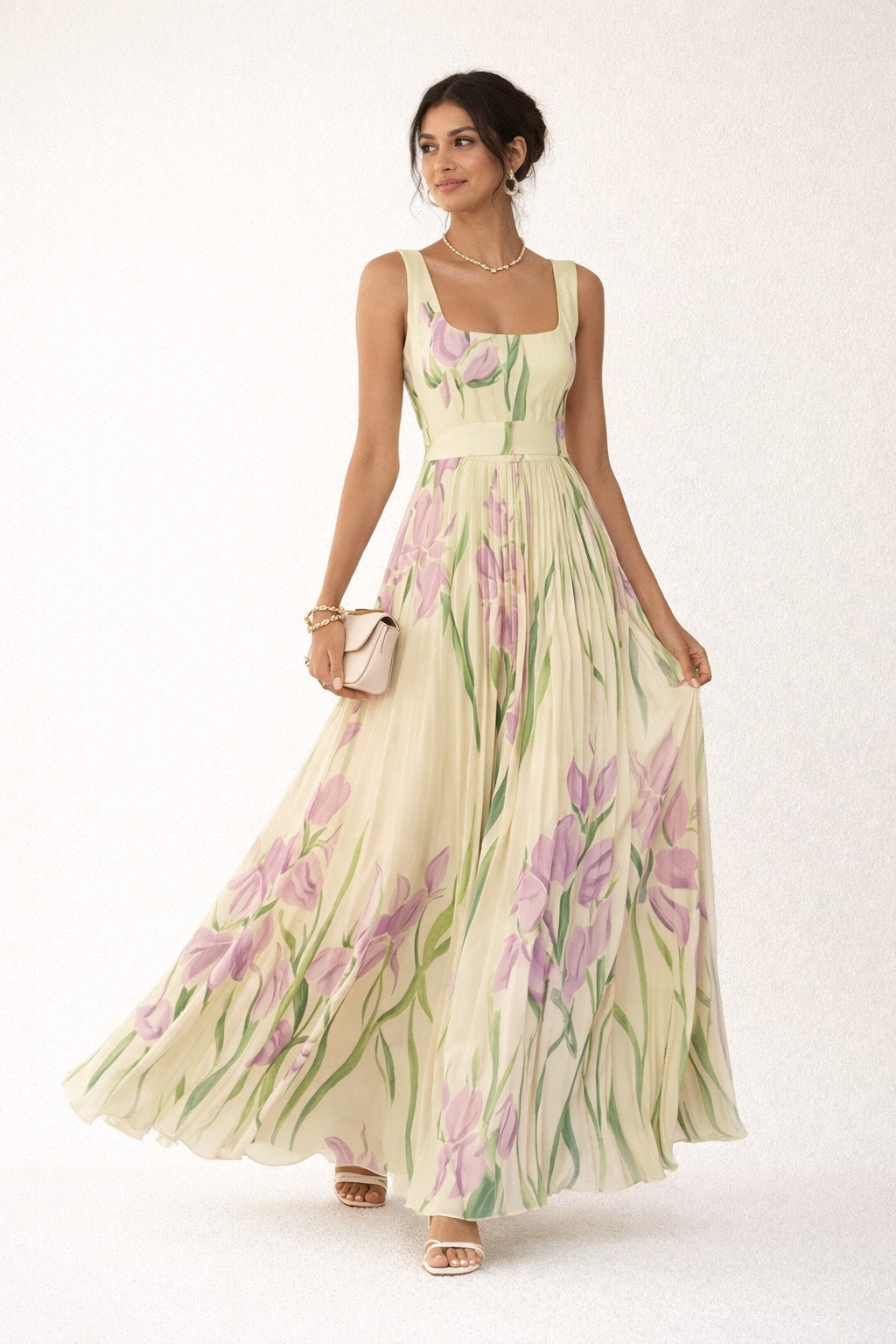 Langes geblümtes Sommerkleid für Frauen - Leonore